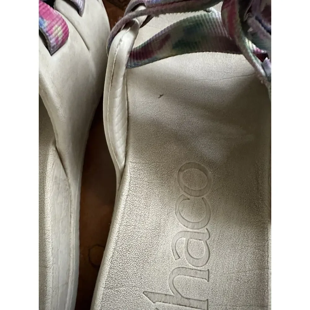 Chaco 4 big kids Chillos girls shoes slides sandals tie dye Fit Women’s Size 5